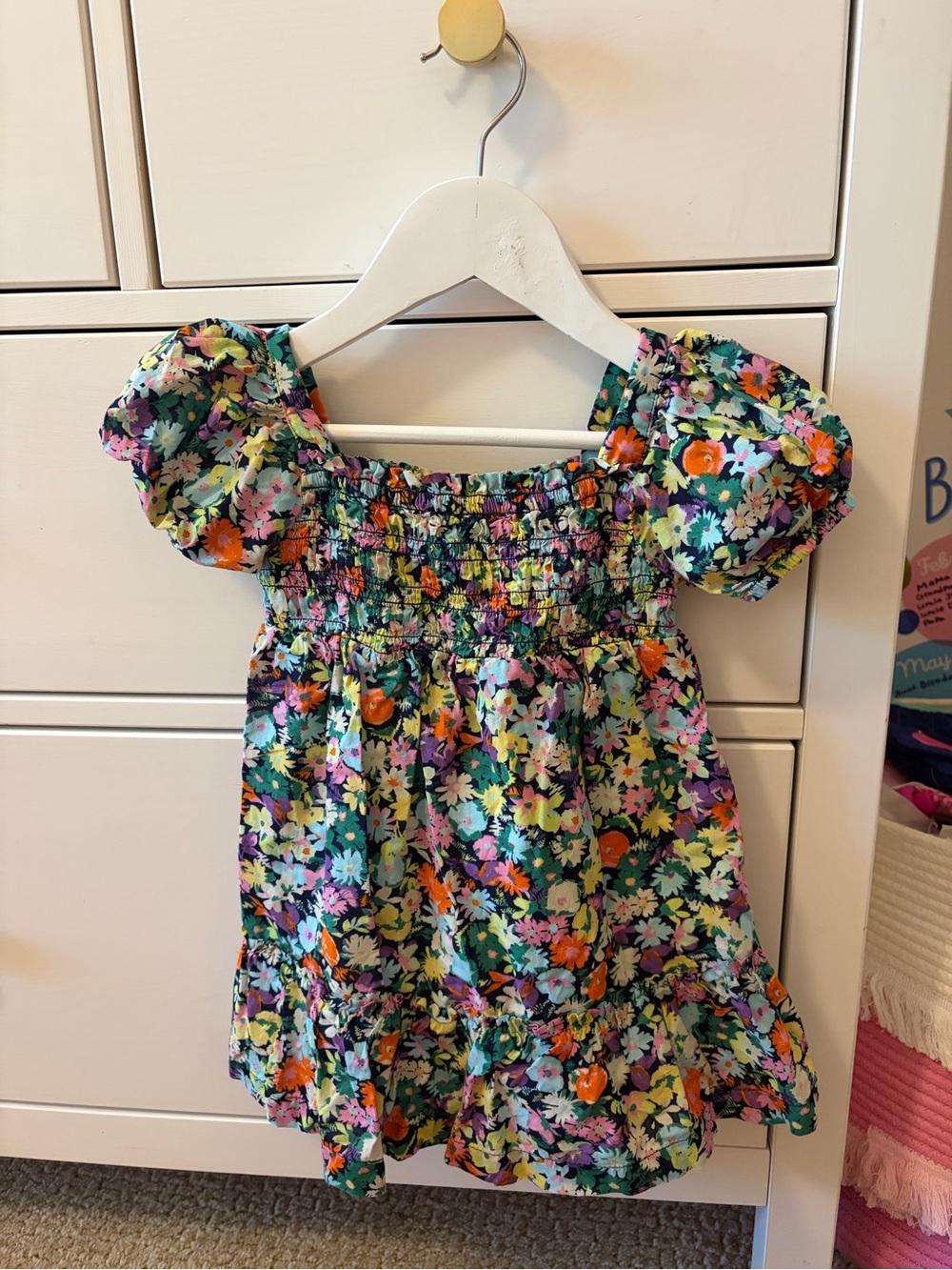 Baby Gap Floral Smocked Puff Sleeve Dress Girls 2 Years